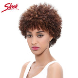 Sleek Natural Brazilian Afro Kinky Curly Human Hair Wigs F1B/33 Red 99J Short Machine Made Remy Human Hair Wigs For Black Women