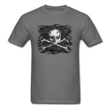 Old Skull T-shirt Men Black Crossbones T Shirt Popular Pirate Flag Print Clothes Summer Funky Streetwear Punk Skulls Tops Tees