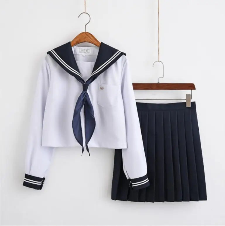 Japanese/Korean Sailor Suit Cosplay Costumes School Uniforms Cute Girls JK Student Clothing Top+Skirts LOLITA COSPLAY JKN2101