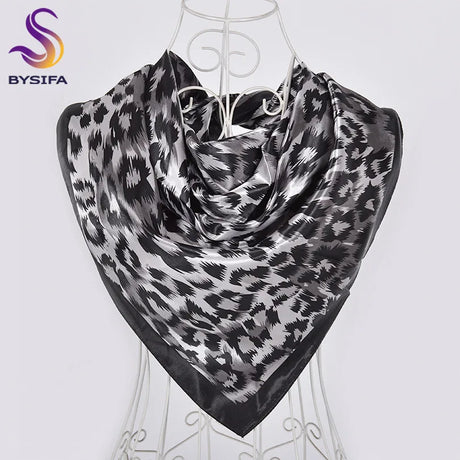 Spring And Autumn Female Satin Scarf,Big Square Scarves Hijabs Printed,Women Scarf,Purple Polyester Silk Scarf Shawl 90*90cm