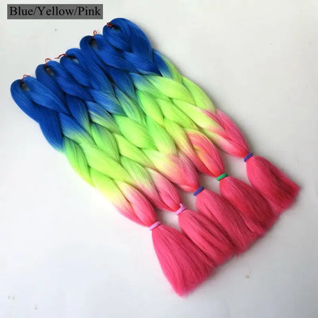 Luxury ForBraiding 3pcs bulk buy Henlon 24inch 60cm Folded Two Three Tone Color Ombre Braiding Synthetic Jumbo Braids