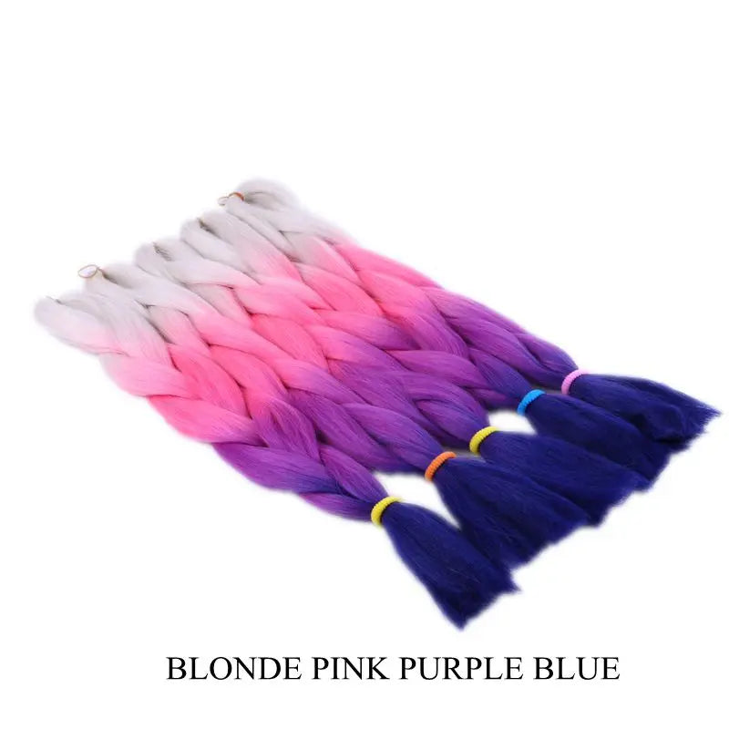 Luxury ForBraiding 3pcs bulk buy Henlon 24inch 60cm Folded Two Three Tone Color Ombre Braiding Synthetic Jumbo Braids