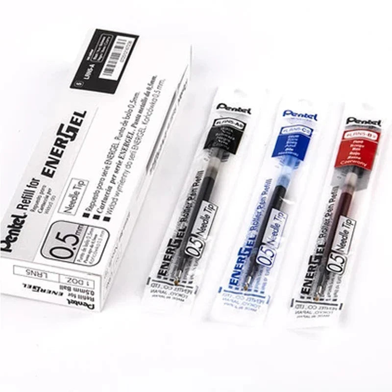 12pcs Pentel Energel X REFILL Needle Tip LRN5 Gel Pen Refill fit for BLN75 / 105 0.5 mm Student Office Signing Supplies