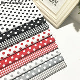 100% Cotton Twill Textile BLACK RED GRAY Polka Dots Check Fabrics for DIY Crib Bedding Cushion Apparel Craft Handwork Home Decor