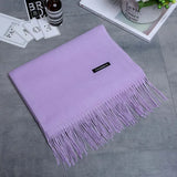 200*70cm High Quality Winter Cashmere Scarf Thicken Warm Pashmina Shawl Wrap Long Tassel Solid Acrylic Wool ShawlS Scarves YR001