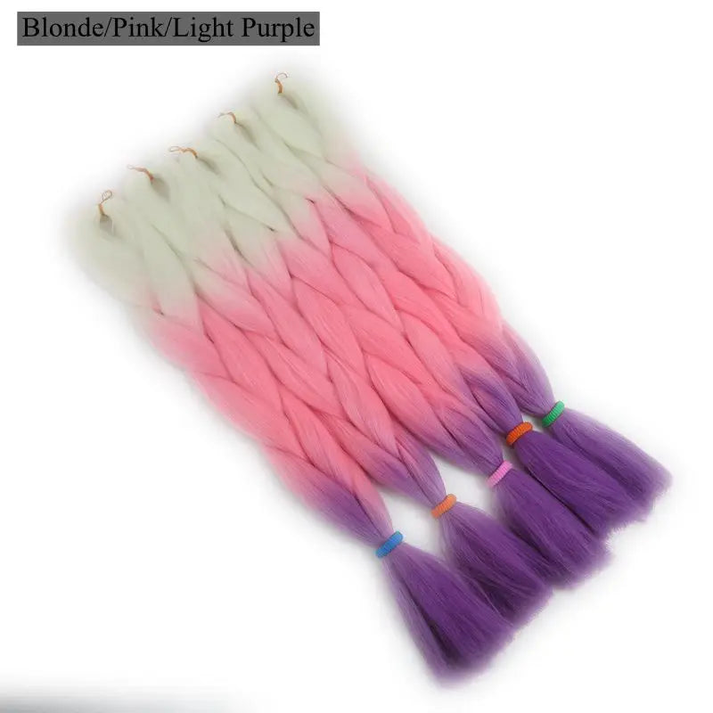 Luxury ForBraiding 3pcs bulk buy Henlon 24inch 60cm Folded Two Three Tone Color Ombre Braiding Synthetic Jumbo Braids