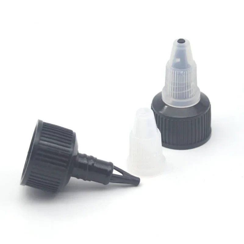 30Pcs 30ml 60ml 100ml 120ml 150ml Plastic Empty Ink Vial Twist Top Black Cap Transparent Clear Bottle Tattooing Accessories