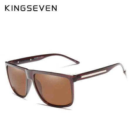 KINGSEVEN BRAND DESIGN Sunglasses Men Male Polarized Sunglasses Driving Vintage TR90 Square Frame Goggles Gafas UV400