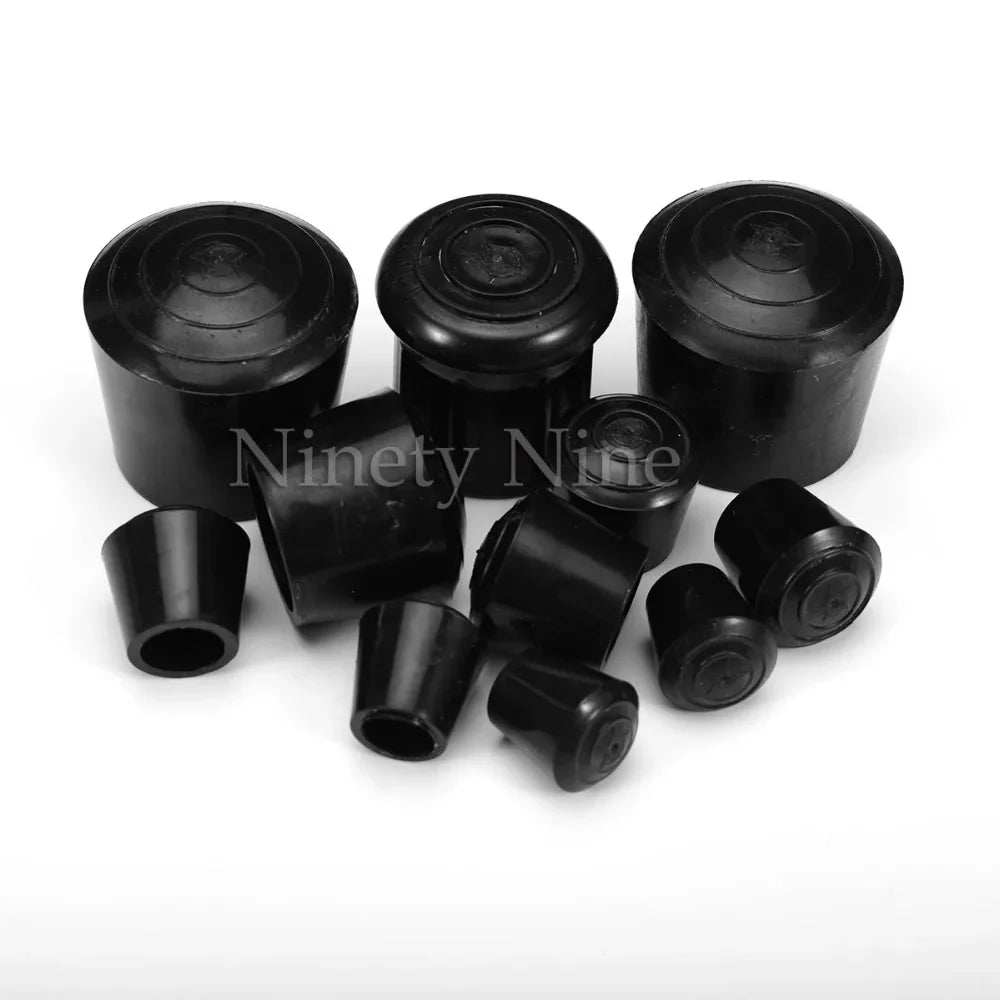 12Pcs 10-35mm Inner Diameter Black Round Furniture Chair Table Leg Foot Rubber Covers Floor Protectors Cap