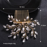 Miallo Austrian Crystal Branches and Leaves Hair Jewelry Wedding Party Women Hair Combs Clips Hair Clips Bride Accessories