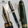 IRAURITA FOUNTAIN PEN JINHAO X450 DARK GREEN AND GOLDEN 18 KGP 0.7mm BROAD NIB FULL METAL BLUE RED 21 COLORS AND INK JINHAO 450