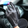 Long Keeper Fashion Black PU Leather Gloves Male Thin Style Driving Leather Men Gloves Non-Slip Full Fingers Palm Touchscreen