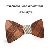 Mahoosive Wood Bow Ties for Mens Wedding Suits Wooden Bow Tie Butterfly Shape Bowknots Gravatas Slim Cravat