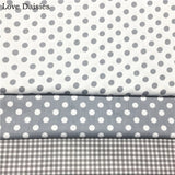 100% Cotton Twill Textile BLACK RED GRAY Polka Dots Check Fabrics for DIY Crib Bedding Cushion Apparel Craft Handwork Home Decor