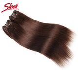 Sleek Brazilian Straight Hair Brown Color 4 and Red 99J Natural Weave Remy Human Hair 4 Bundles Deal 190 Grams Per Lot