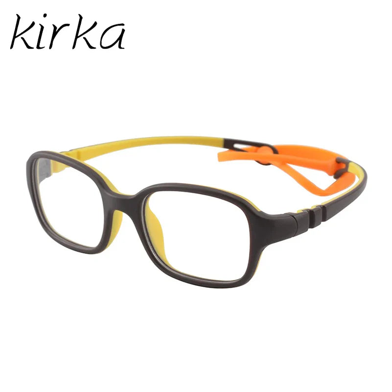 Kirka Flexible Myopia Optical Children Glasses Frame Solid TR90 Rubber Diopter Transparent Kids Glasses Soft Eyewear Eyeglasses