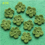 100 Colorfull Handmade Cotton Crochet Flowers, quilt scrapbooking DIY 3D craft knitted fabric flower applique clothes decoration