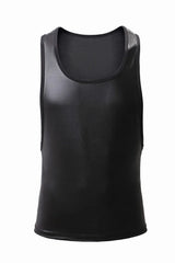 Soutong New Sexy Tank Top Men Leather Tank Tops Men's Sleeveless Singlet Undershirts Party Vest Tank(only top)