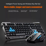 Keyboard Mouse Combos Waterproof Multimedia 2.4GHz Wireless Gaming Keyboard USB Cordless Mous NK-Shopping