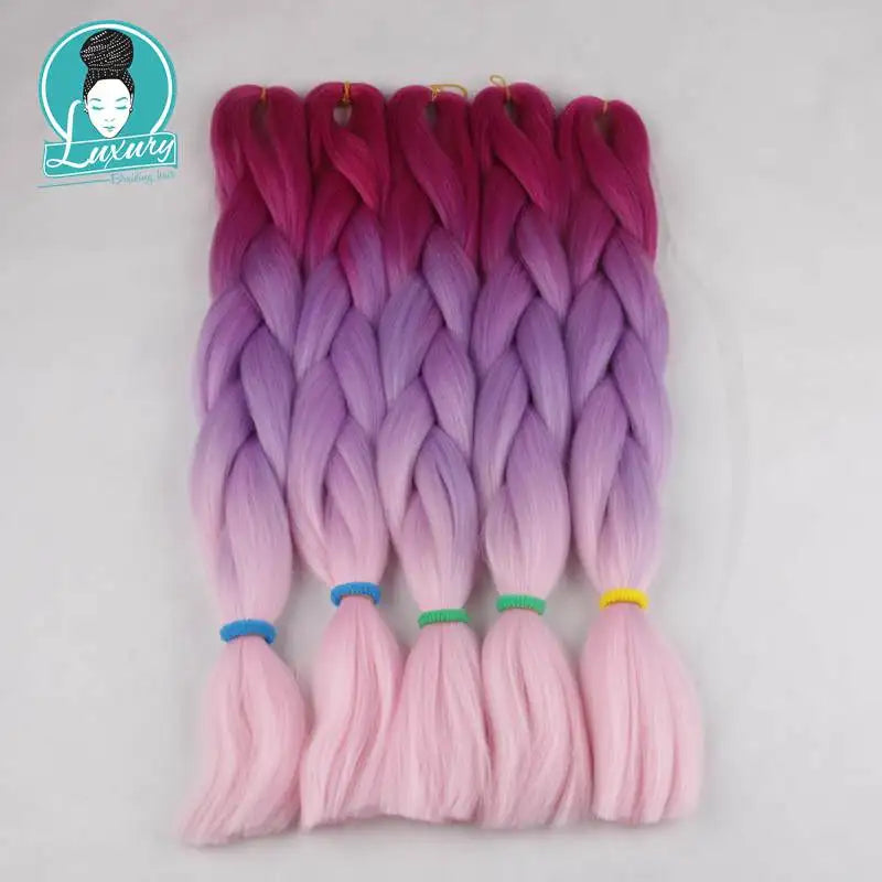 Luxury ForBraiding 3pcs bulk buy Henlon 24inch 60cm Folded Two Three Tone Color Ombre Braiding Synthetic Jumbo Braids