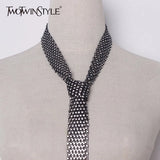 TWOTWINSTYLE Tie Necklace With Scarf For Women Diamonds Crystal Long Necklaces 2020 Fashion Female Accessories