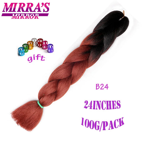 Mirra’s Mirror 24inch Synthetic Braiding Hair Extensions 10pcs Wholesale Colorful Braids Hair Jumbo Braid Hair Black Brown