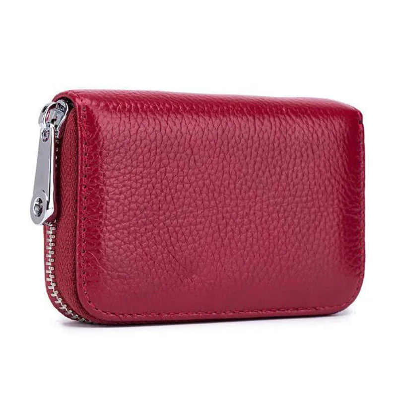 New Arrival Unisex Genuine Leather RFID Protection Credit Card Case Wallet For Man Ladies ID Card Holder Women's Purse