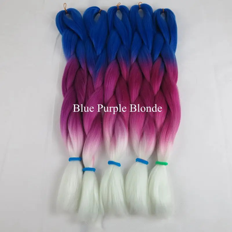 Luxury ForBraiding 3pcs bulk buy Henlon 24inch 60cm Folded Two Three Tone Color Ombre Braiding Synthetic Jumbo Braids