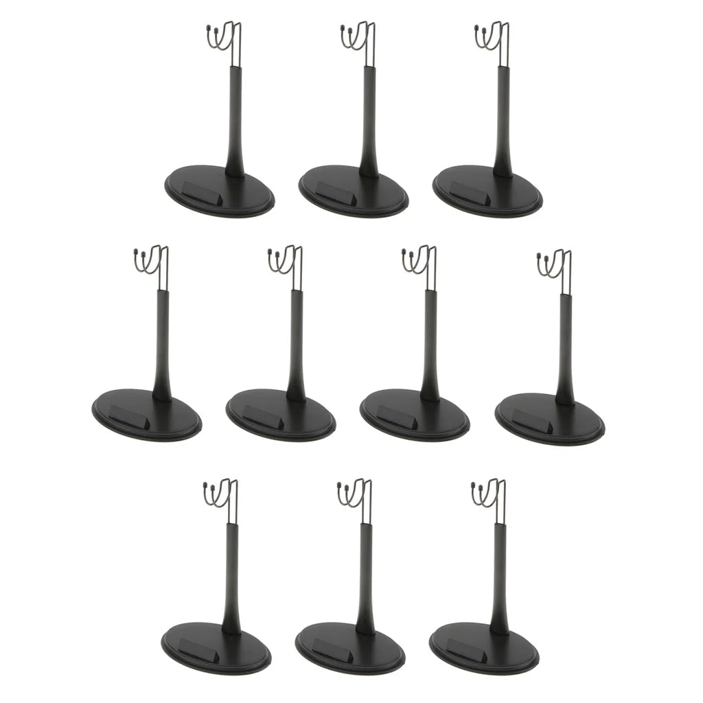 10Pcs Black 1/6 Scale 12inch Action Figures Dolls Dollhouse Display Stand Base Holder Adjustable Height