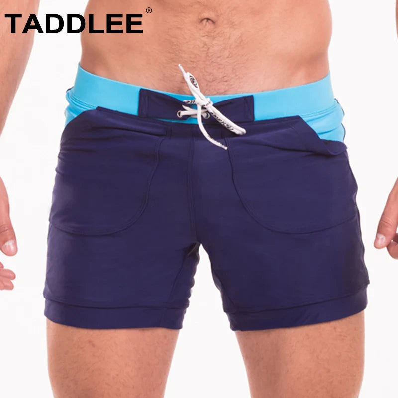 Taddlee Brand Sexy Swimwear Men Swimsuits Swim Boxer Briefs Bikini Men's Surf Board Boxer Trunks Bathing Suits Long Basic Shorts