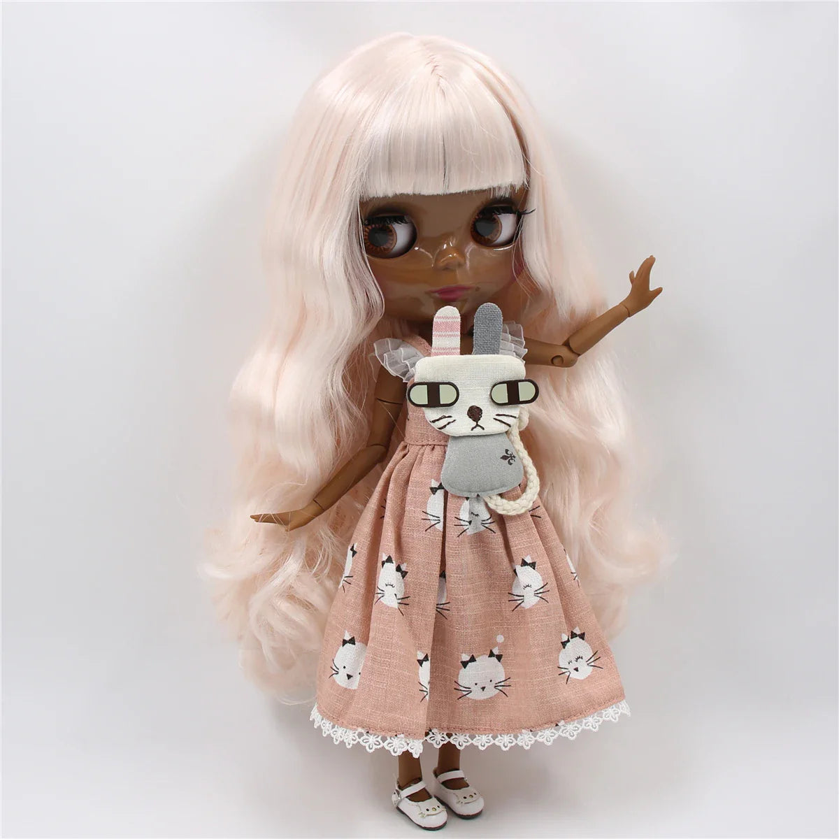 ICY DBS Blyth Doll 1/6 bjd ob24 toy joint body pale pink mix white hair 30cm toy anime girls