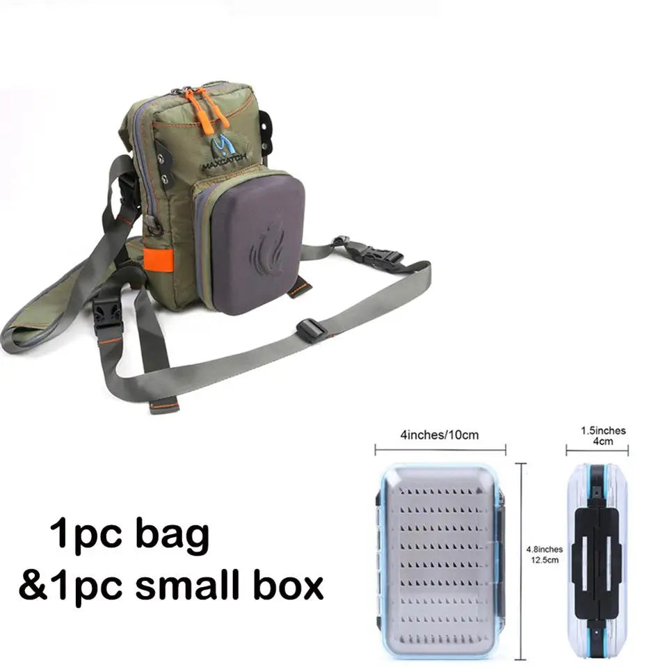 Maximumcatch Fly Fishing Chest Bag With Molded Fly Bench Fishing Tackle Pack