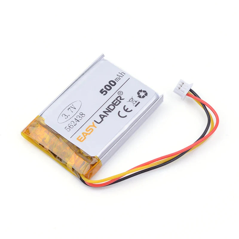 3 thread Free shipping 3.7V 500mAH 562438 PLIB polymer lithium ion  battery for  mp3 mp4  DVR Sho-me Combo 1 Shome combo A1