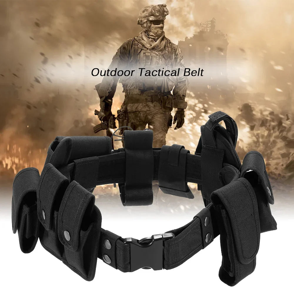 Outdoor Tactical Belt Hunting Bags Tactical Belt Holster Security Military Duty Utility Belt with Pouches Holster Gear