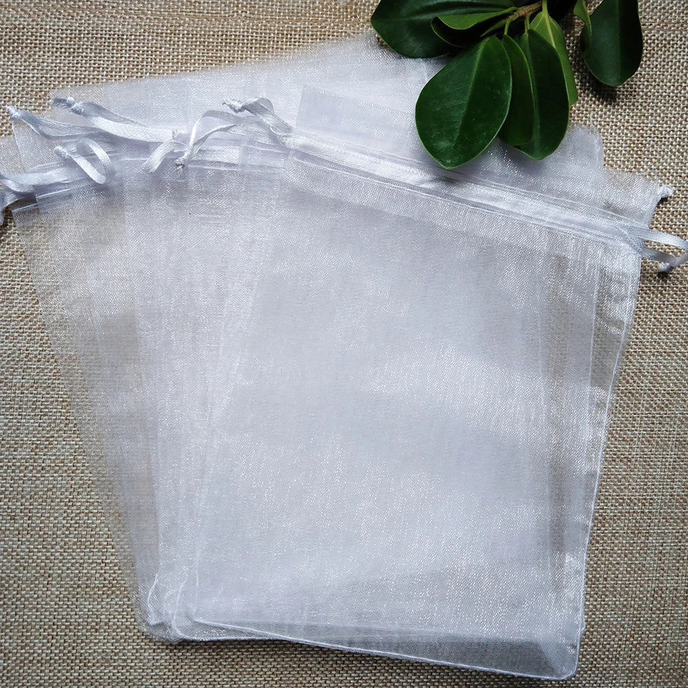 1000pcs/Lot 7x9 9X12 10x15 13x18cm Organza Bag Pouch Christmas Jewelry Packaging & Display Pouches Wedding Party Gift Bags