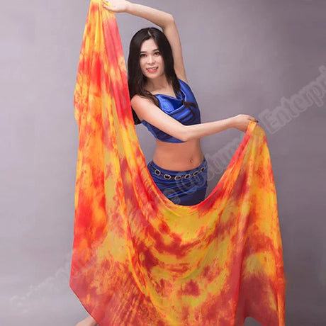 New 100% Veils Light Silk Belly Dance Hand Thrown Scarf Shawl Veil Silk 200cm 250cm 270cm Kids Adults Stage Performance 13 Color