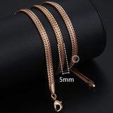 Women's Jewelry Sets 585 Rose Gold Color Necklace Bracelet Set Braided Foxtail Link Chain Fashion Wholesale Jewelry Gifts KCS01