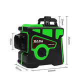 12 Lines 3D Green Laser Level Horizontal And Vertical Cross Lines Indoors and Outdoors