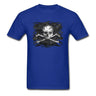 Old Skull T-shirt Men Black Crossbones T Shirt Popular Pirate Flag Print Clothes Summer Funky Streetwear Punk Skulls Tops Tees