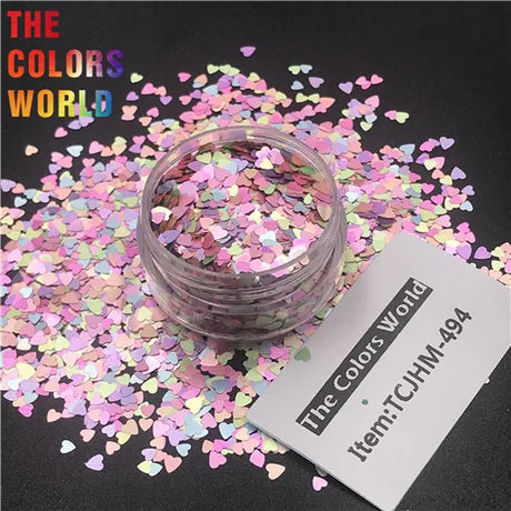 TCT-290 Heart Shape Valentine's Day Color Nail Glitter Nail Art Decoration Makeup Body Glitter Festival DIY Decoration Accessory