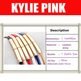 KYLIE PINK 2020 New Fashion Leather Belts for Women Girls Party Dress Belts Metal Ally Buckle Waistband