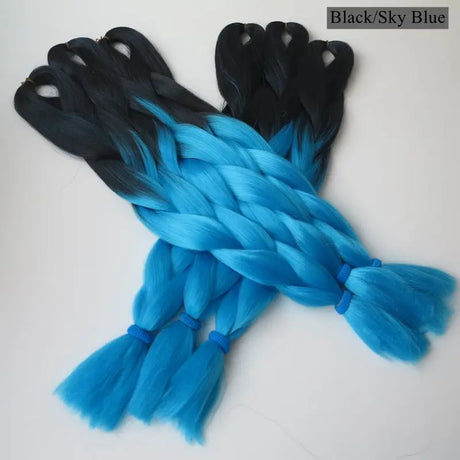 Luxury ForBraiding 3pcs bulk buy Henlon 24inch 60cm Folded Two Three Tone Color Ombre Braiding Synthetic Jumbo Braids