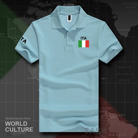 Italy Italia Italian polo shirts men short sleeve white brands printed for country 2017 cotton nation team flag ITA country top