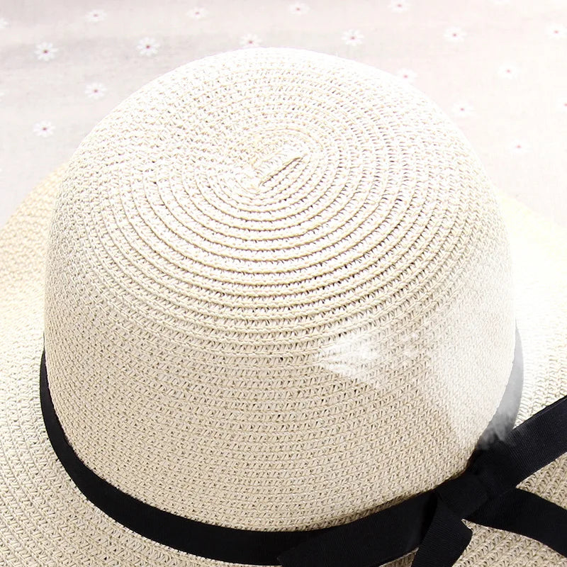 2018summer straw hat women big wide brim beach hat sun hat foldable sun block UV protection panama hat bone