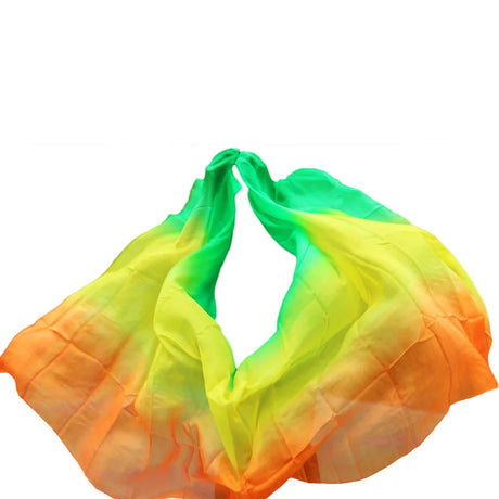 100% Silk Handmade Veils Belly Dance Performance Gradient Multi Color Silk Veil Belly Dance Accessories Kids Adults 5 Sizes