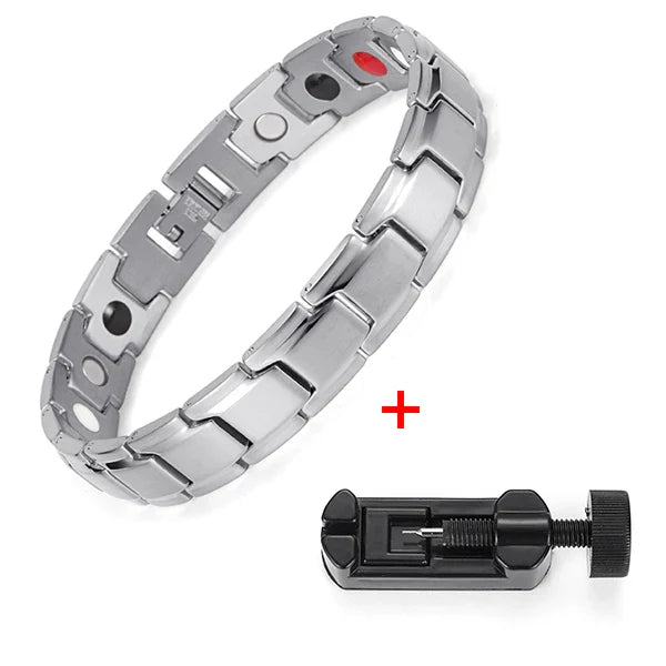 Rainso Men’s Bracelet Homme With Magnet Stainless Steel Bracelet Viking 4in1 Bio Energy Health Jewelry