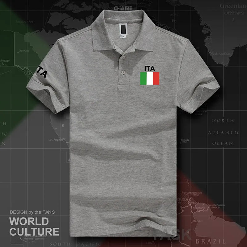 Italy Italia Italian polo shirts men short sleeve white brands printed for country 2017 cotton nation team flag ITA country top