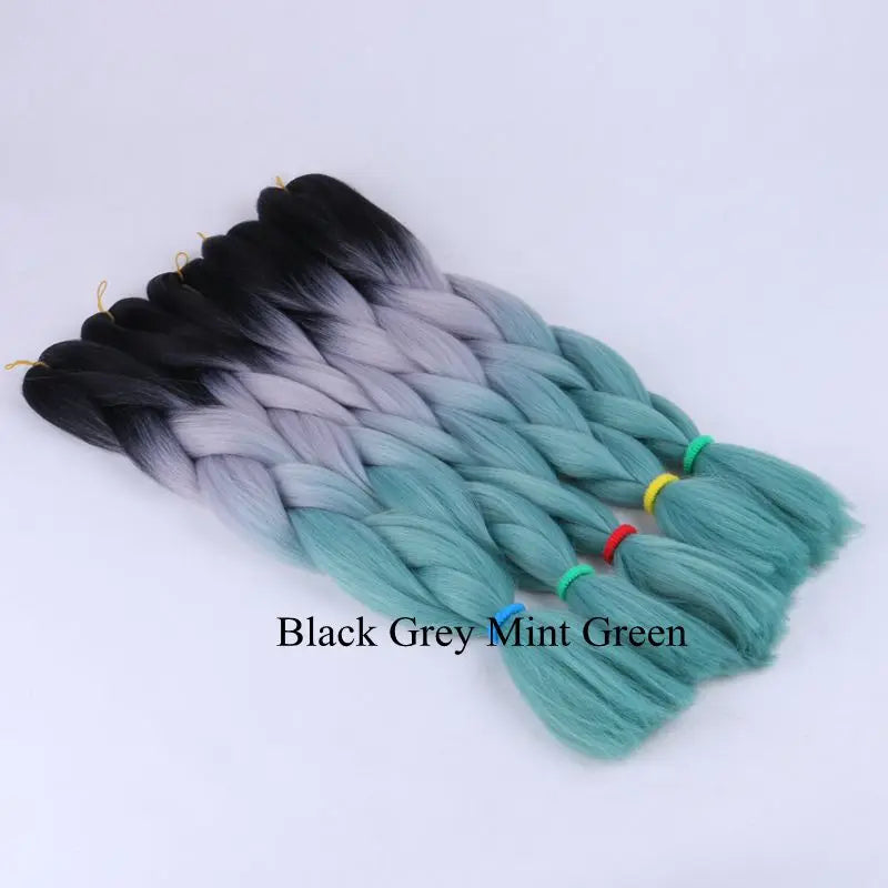 Luxury ForBraiding 3pcs bulk buy Henlon 24inch 60cm Folded Two Three Tone Color Ombre Braiding Synthetic Jumbo Braids