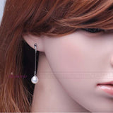 Trendy Natural Freshwater Long Pearl Earrings For Women,fashion White Bridal 925 Silver Earring Jewelry Party Gift