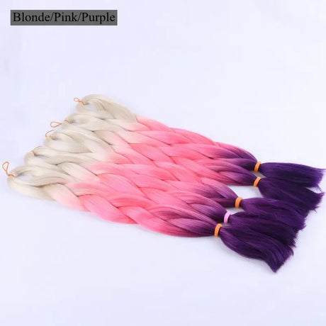 Luxury ForBraiding 3pcs bulk buy Henlon 24inch 60cm Folded Two Three Tone Color Ombre Braiding Synthetic Jumbo Braids